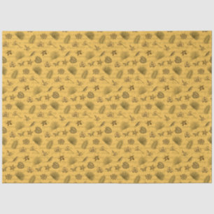 Papel De Seda Mariposa Natural Tropical Gold Moderno de Lujo