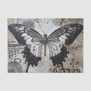 Papel De Seda Mariposa Negra Vintage