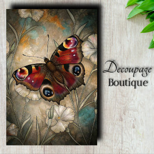 Papel De Seda Mariposa Pavo Real Decoupage