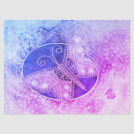 Papel De Seda Mariposa Romántico Vintage Morado Rosa Decoupage