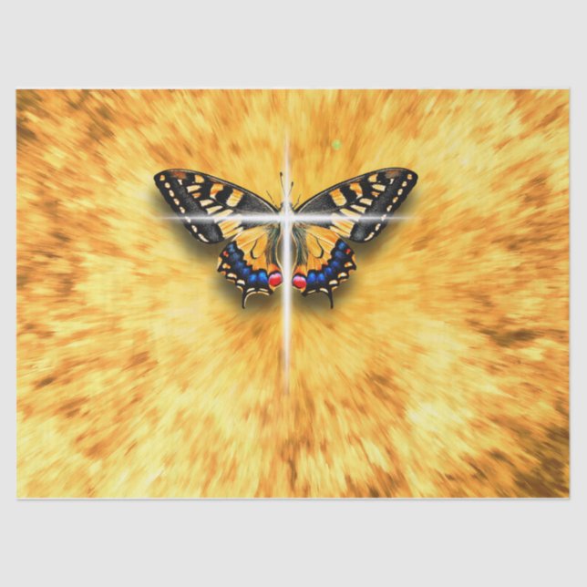 Papel De Seda Mariposa simboliza la resurrección de Jesucristo (Anverso)