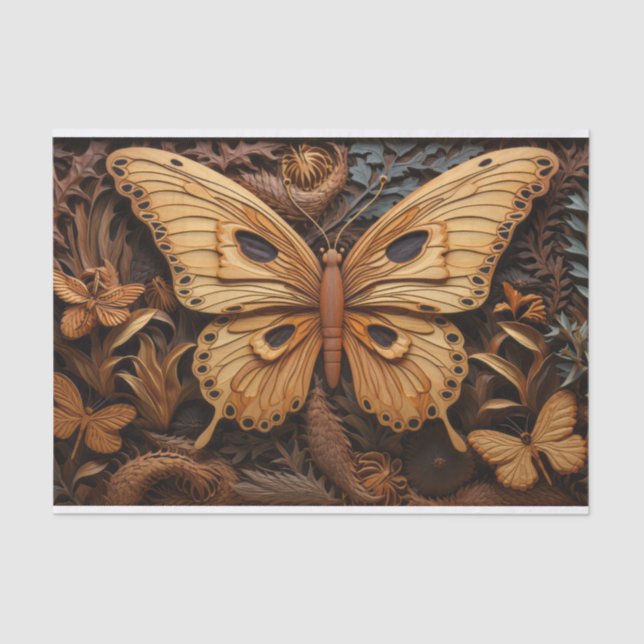 Papel De Seda Mariposa tallada Wood Art (Anverso)
