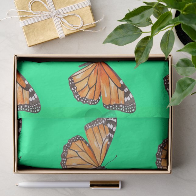 Papel De Seda Mariposa verde lima (Regalo )