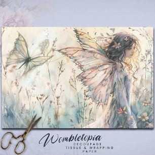 Papel De Seda Mariposa y Decoupage Floral de Pradera de Hada Pas