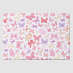 Papel De Seda Mariposas amarillas rosadas púrpuras 