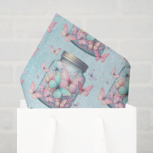 Papel De Seda Mariposas Caprichosas en un Frasco Patrón