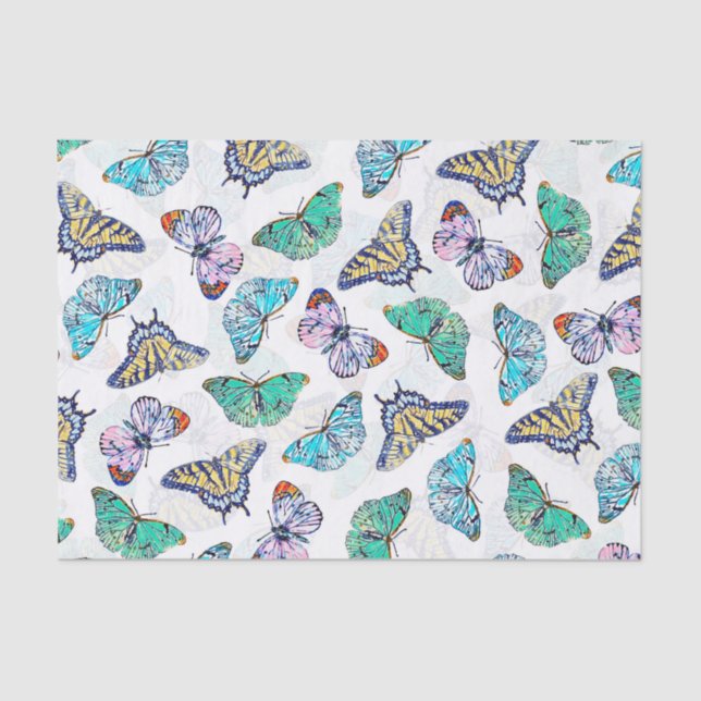 Papel De Seda Mariposas color blanco (Anverso)