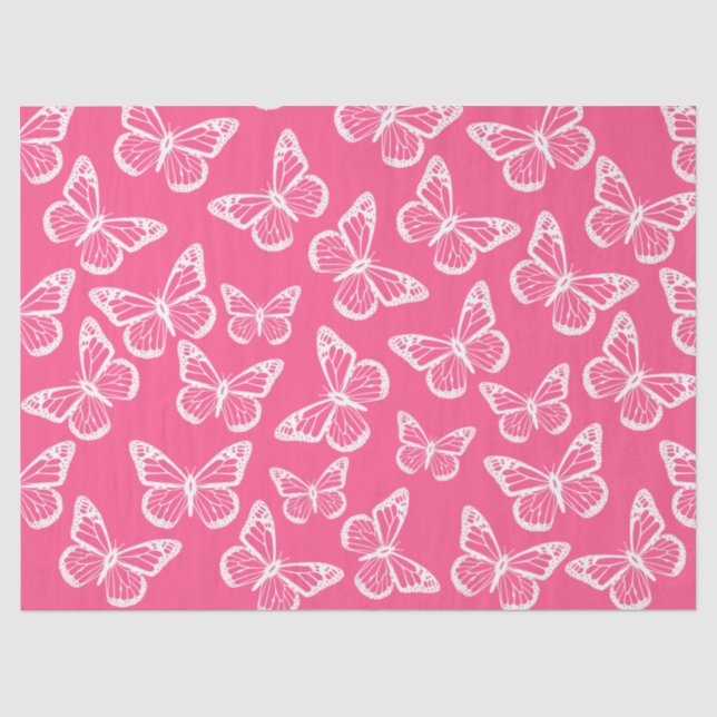 Papel De Seda Mariposas Cutas Elegantes Patrón Bonito Girasol Ro (Anverso)