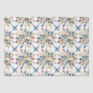 Papel De Seda Mariposas de Acuarela y Flores Abstractas