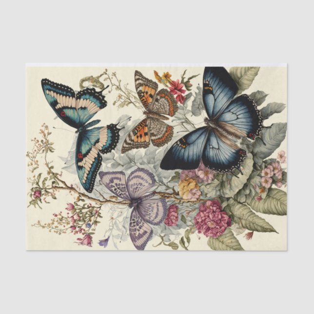 Papel De Seda Mariposas de época (Anverso)