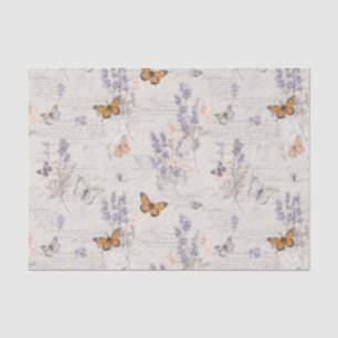 Papel De Seda Mariposas de flores silvestres