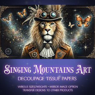 Papel De Seda Mariposas de león victorianas: desenlace de Steamp