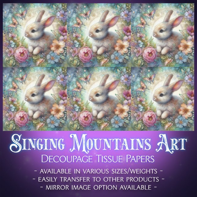 Papel De Seda Mariposas de Pascua Conejo Decoupage Pastel  (Subido por el creador)