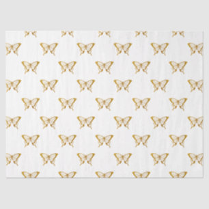 Papel De Seda Mariposas de Relieve metalizado dorado metálico en