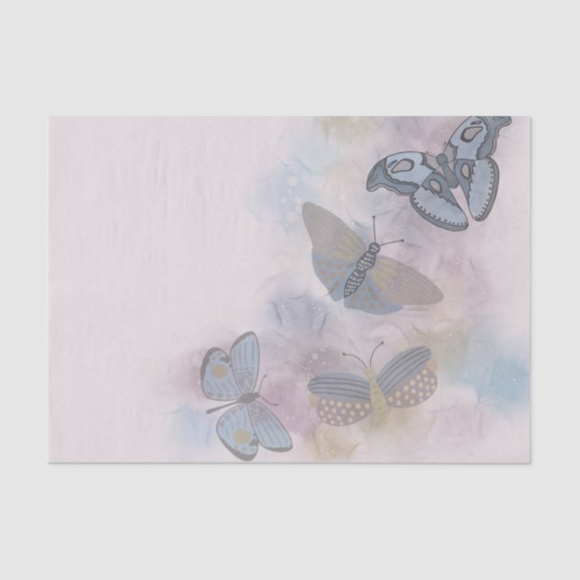 Papel De Seda Mariposas de tinta de alcohol (Anverso)
