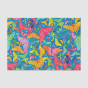 Papel De Seda Mariposas del verano de Flutterby en azul