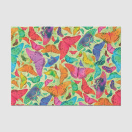 Papel De Seda Mariposas del verano de Flutterby en verde