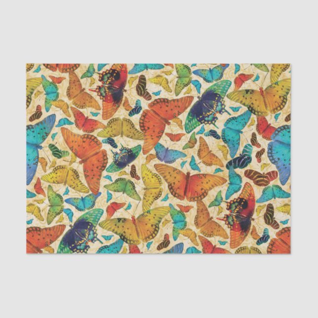 Papel De Seda Mariposas diarias de Flutterby en beige (Anverso)