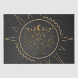 Papel De Seda Mariposas elegantes de fibra dorada.