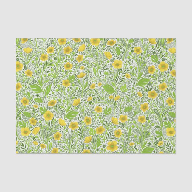 Papel De Seda Mariposas en blanco (Anverso)