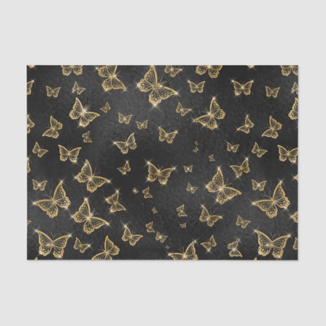 Papel De Seda Mariposas Glam Glam Gold Sparkle (Anverso)