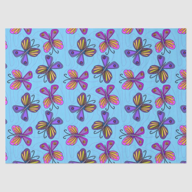 Papel De Seda Mariposas juguetonas (Anverso)