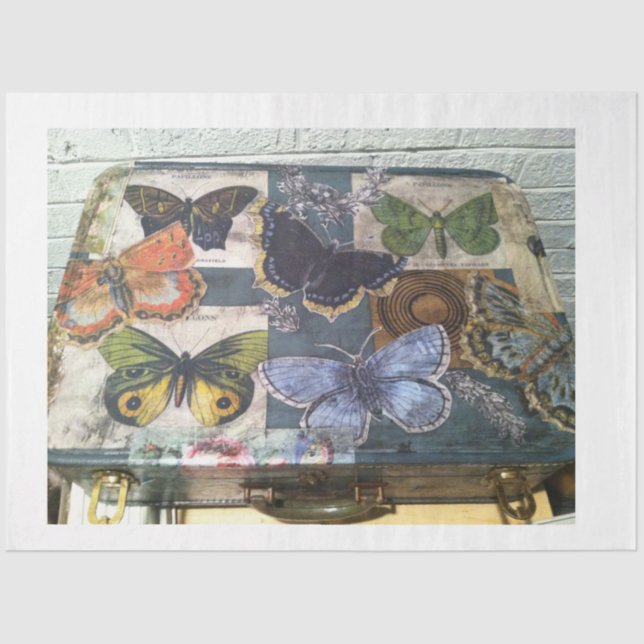Papel De Seda mariposas- maleta de viaje (Anverso)