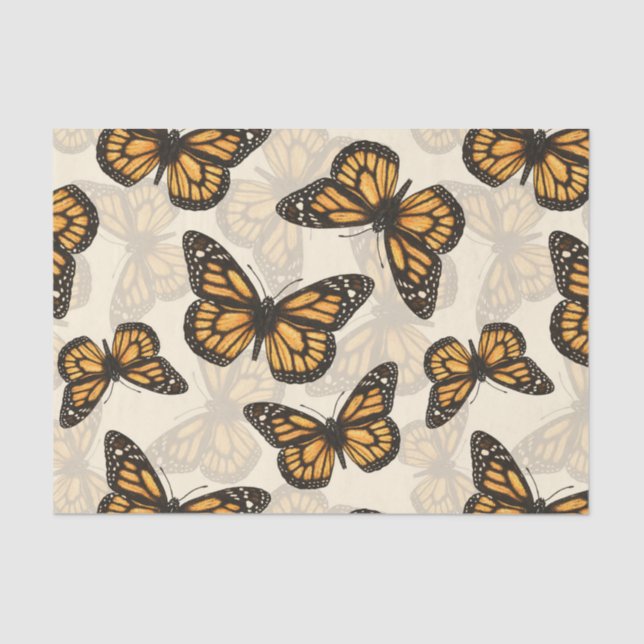 Papel De Seda Mariposas monarcas (Anverso)