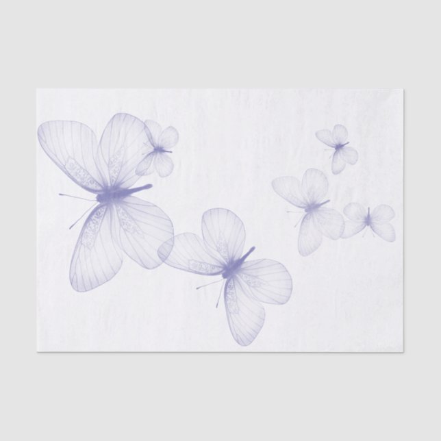 Papel De Seda Mariposas Moradas Casi Transparentes (Anverso)