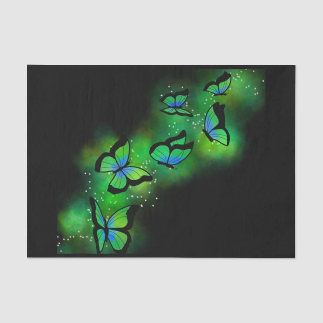 Papel De Seda Mariposas Neon Green (Anverso)