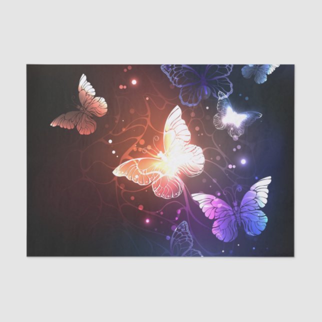 Papel De Seda Mariposas nocturnas brillantes (Anverso)