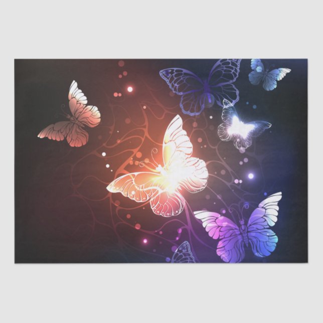 Papel De Seda Mariposas nocturnas brillantes (Anverso)