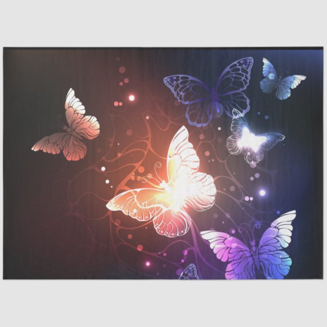 Papel De Seda Mariposas nocturnas brillantes (Anverso)