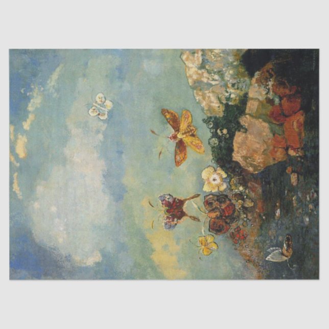 Papel De Seda Mariposas por Odilon Redon Tissue Paper (Anverso)