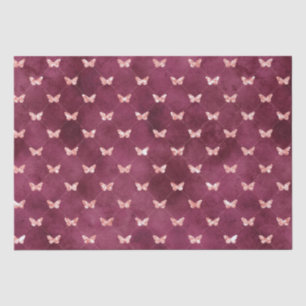 Papel De Seda Mariposas rosadas de Borgoña
