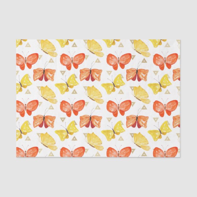 Papel De Seda Mariposas (serie de diseño 50 amarillo/Naranja) (Anverso)