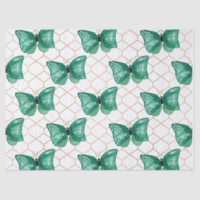 Papel De Seda Mariposas verdes (Anverso)