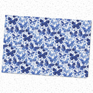 Papel De Seda Mariposas Watercolor Indigo
