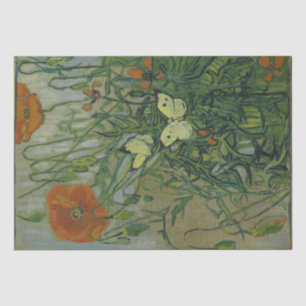 Papel De Seda Mariposas y amapolas de Vincent van Gogh