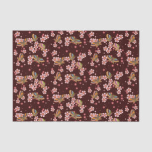 Papel De Seda Mariposas y flores de flores de cerezo