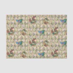 Papel De Seda Mariposas y fresas