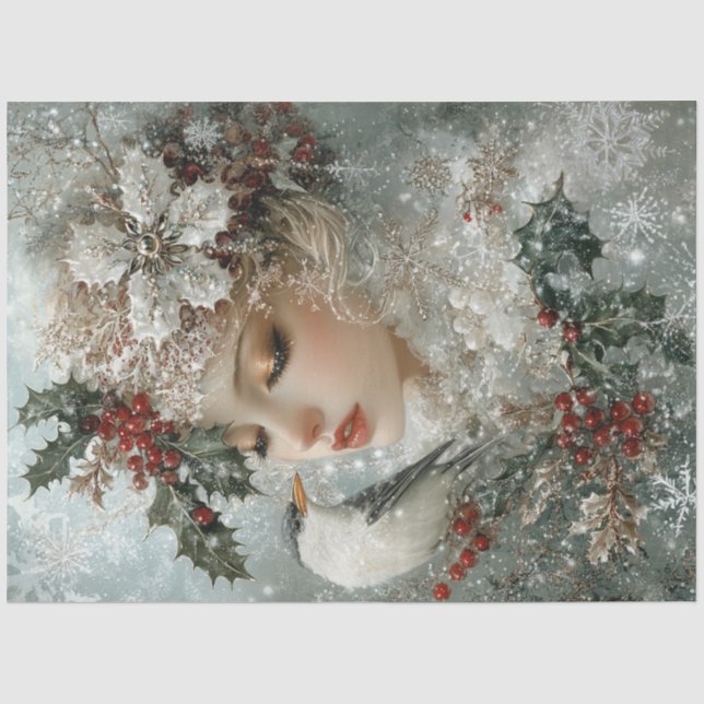 Papel De Seda Mariquita copo de nieve (Anverso)