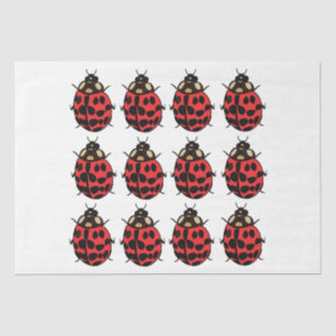 Papel De Seda Mariquita Rojo Negro Insecto Mariquita