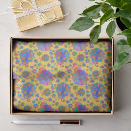 Papel De Seda Mariquitas entre las Flores en un Día de Verano