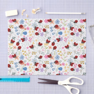 Papel De Seda Mariquitas Lindas Flores Silvestres Floral Caprich