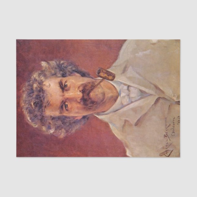 Papel De Seda Mark Twain por James Carroll Beckwith (Anverso)