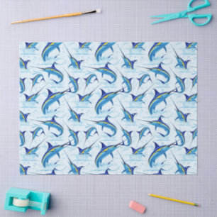Papel De Seda Marlín Azul Saltando fuera del Océano