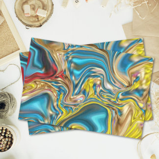 Papel De Seda mármol abstracto giratorio amarillo azul turquesa 