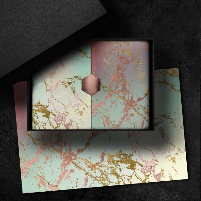 Papel De Seda Mármol beige elegante | Rosa oro verde menta salvi (Subido por el creador)