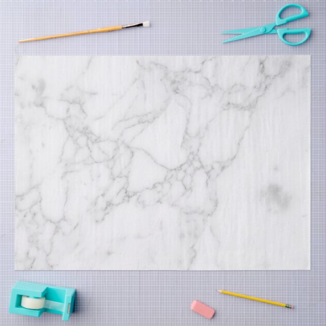 Papel De Seda Mármol Blanco (Artesanía)